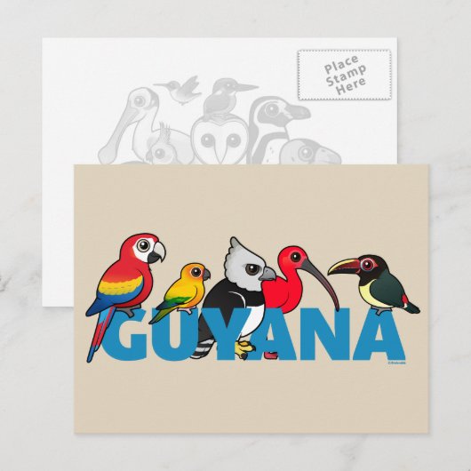 Birdorable Guyana Briefkaart (Voorkant / Achterkant)