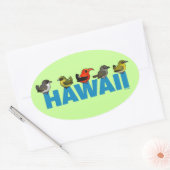 Birdorable Hawaï Ovale Sticker (Envelop)