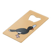 Birdorable Helmeted Curassow Creditkaart Flessenopener (Voorkant Gekanteld)