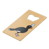 Birdorable Helmeted Curassow Creditkaart Flessenopener (Achterkant Gekanteld)