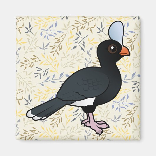 Birdorable Helmeted Curassow Magneet (Voorkant)