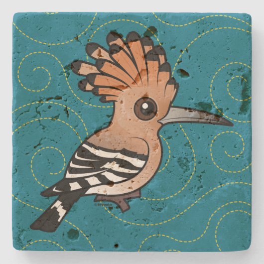 Birdorable Hoopoe Stenen Onderzetter (Voorkant)