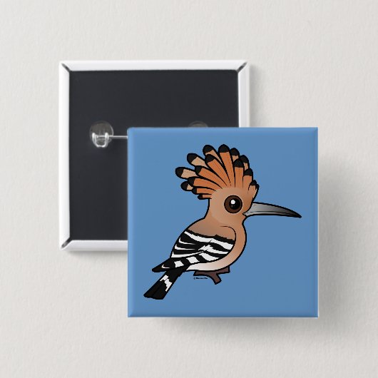 Birdorable Hoopoe Vierkante Button 5,1 Cm (Voorkant /achterkant)