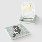Birdorable Ivory-billing Woodpecker Stenen Onderzetter (Zijkant)