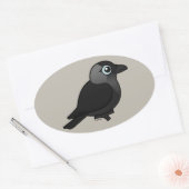 Birdorable Jackdaw Ovale Sticker (Envelop)