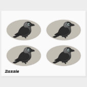 Birdorable Jackdaw Ovale Sticker (Vel)