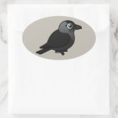 Birdorable Jackdaw Ovale Sticker (Tas)
