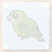 Birdorable Kakapo Glazen Onderzetter (Achterkant)