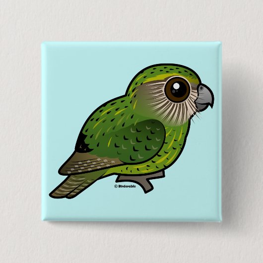 Birdorable Kakapo Vierkante Button 5,1 Cm (Voorkant)
