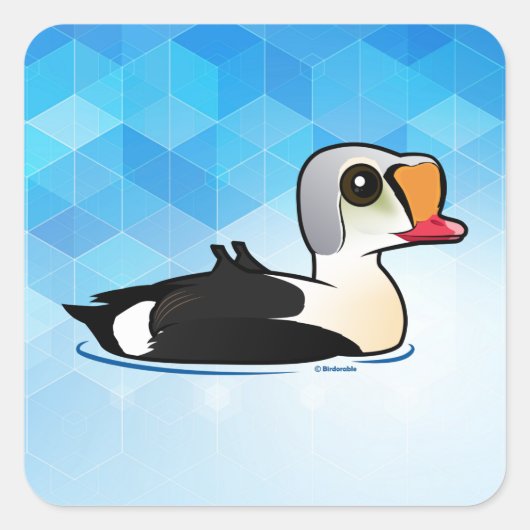 Birdorable King Eider Vierkante Sticker (Voorkant)