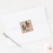 Birdorable Lesser Prairie-Chicken Vierkante Sticker (Envelop)