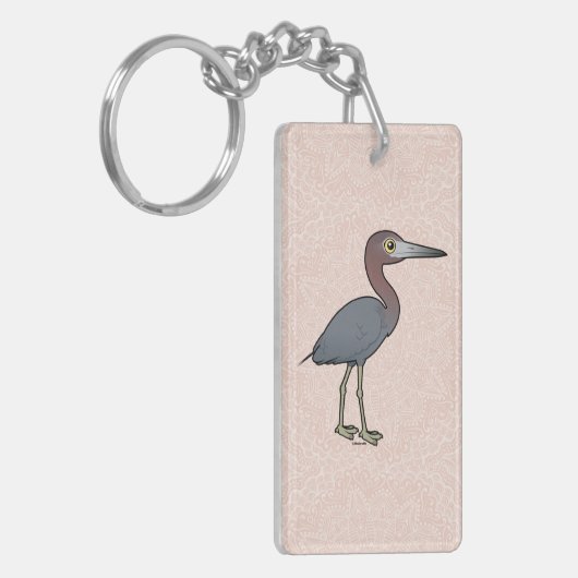 Birdorable Little Blue Heron Sleutelhanger (Voorkant Links)