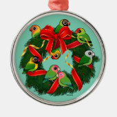Birdorable Lovebird Kerstmis Metalen Ornament (Voorkant)