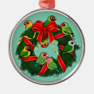 Birdorable Lovebird Kerstmis Metalen Ornament