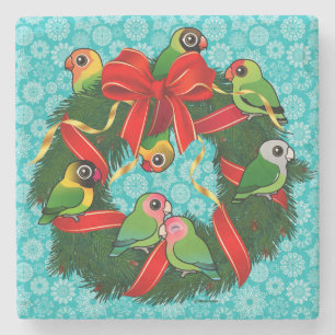 Birdorable Lovebird Kerstmis Stenen Onderzetter