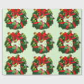 Birdorable Lovebirds Kerstkrans Cadeaupapier (Vlak)