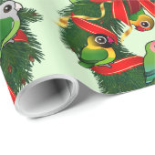 Birdorable Lovebirds Kerstkrans Cadeaupapier (Rol Hoek)