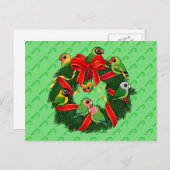 Birdorable Lovebirds Kerstkrans Feestdagenkaart (Voorkant / Achterkant)