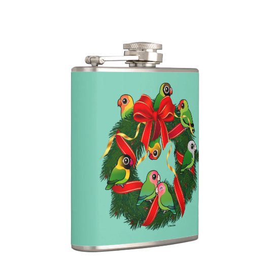 Birdorable Lovebirds Kerstkrans Heupfles (Rechts)