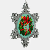 Birdorable Lovebirds Kerstkrans Tin Sneeuwvlok Ornament (Links)