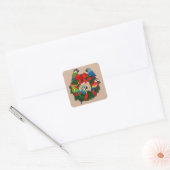 Birdorable Macaws Kerstmis Vierkante Sticker (Envelop)