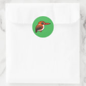 Birdorable Madagaskar Dwergijsvogel Ronde Sticker (Tas)