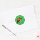 Birdorable Madagaskar Dwergijsvogel Ronde Sticker (Envelop)