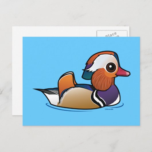 Birdorable Mandarin Duck Briefkaart (Voorkant / Achterkant)