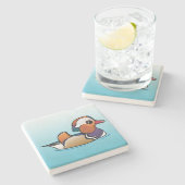 Birdorable Mandarin Duck Stenen Onderzetter (Zijkant)