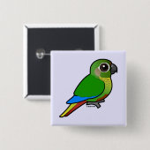 Birdorable Maroon-bellied Parakeet Vierkante Button 5,1 Cm (Voorkant /achterkant)