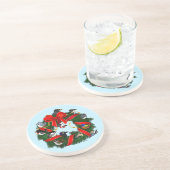 Birdorable NA Backyard Birds Kerstmis Zandsteen Onderzetter (Zijkant)