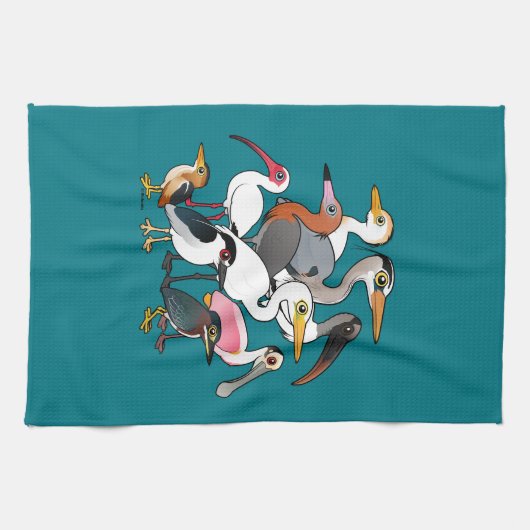 Birdorable North American Waders Theedoek (Horizontaal)