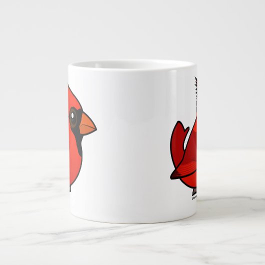 Birdorable Northern Kardinaal Grote Koffiekop (Voorkant)