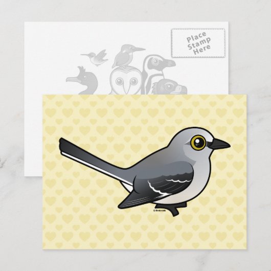 Birdorable Northern Mockingbird Briefkaart (Voorkant / Achterkant)