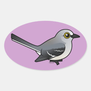 Birdorable Northern Mockingbird Ovale Sticker