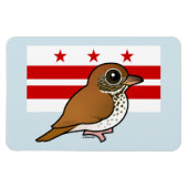 Birdorable of Washington, D.C.: Houtlijster Magneet (Horizontaal)