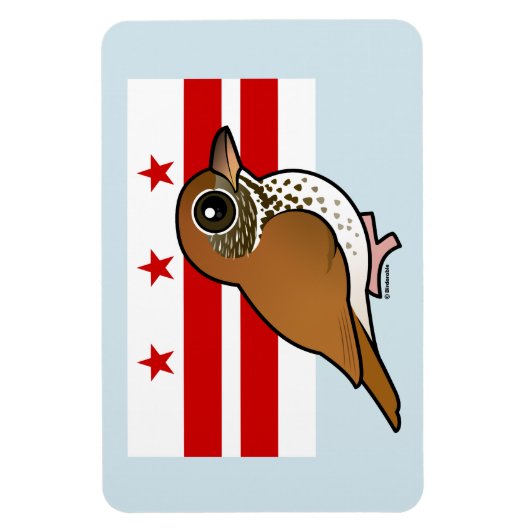 Birdorable of Washington, D.C.: Houtlijster Magneet (Verticaal)