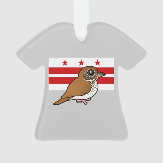 Birdorable of Washington D.C.: Houtspruw Ornament (achterkant)