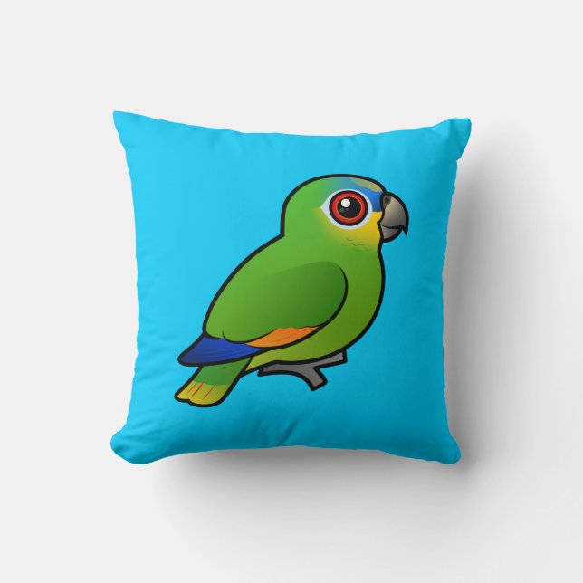 Birdorable Oranjevleugelamazone Kussen (Voorkant)