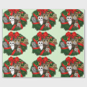 Birdorable Owls Kerstmis Wreath Cadeaupapier (Vlak)