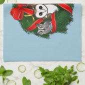 Birdorable Owls Kerstmis Wreath Theedoek (Gevouwen)