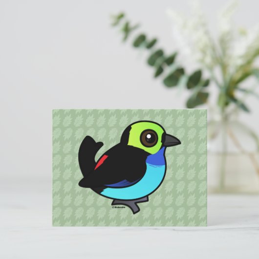 Birdorable Paradise Tanager Briefkaart (Staand voorkant)