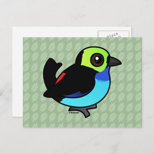 Birdorable Paradise Tanager Briefkaart (Voorkant / Achterkant)