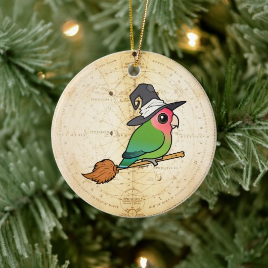 Birdorable Peach-faced Lovebird Halloween Witch Keramisch Ornament (Boom)