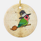 Birdorable Peach-faced Lovebird Halloween Witch Keramisch Ornament (Achterkant)