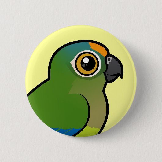 Birdorable Peach fronted Paraket Ronde Button 5,7 Cm (Voorkant)