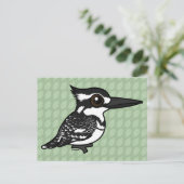 Birdorable Pied Kingfisher Briefkaart (Staand voorkant)