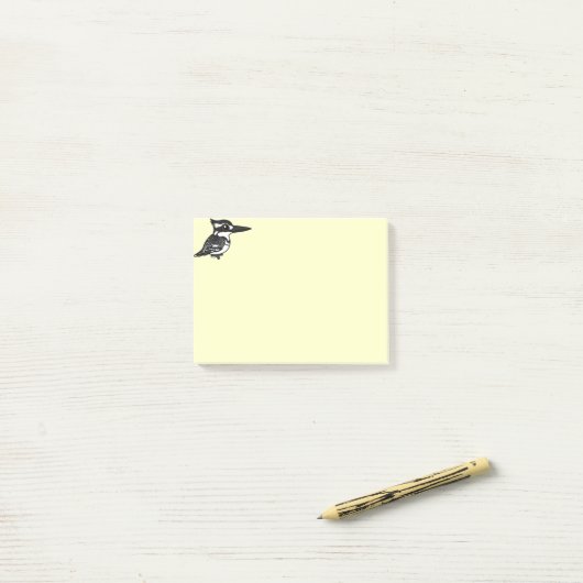 Birdorable Pied Kingfisher Post-it® Notes (Op bureau)