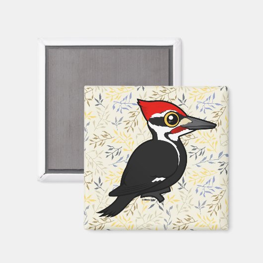 Birdorable Pileated Woodpecker Magneet (Voorkant / Achterkant)