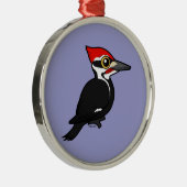 Birdorable Pileated Woodpecker Metalen Ornament (Rechts)